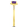 Thumbnail Image 3 of Natural Amethyst & Diamond Ring 1/20 ct tw 10K Yellow Gold