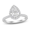 Thumbnail Image 1 of Pear-Shaped Lab-Grown Diamond Halo Engagement Ring 2-3/4 ct tw Platinum