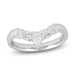Storied Diamond Desert Sands of Eternity Pear-Shaped & Round-Cut Contour Anniversary Ring 5/8 ct tw Platinum