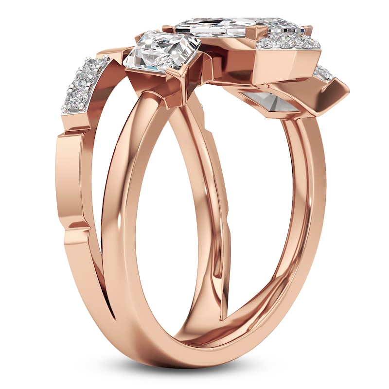 Main Image 3 of J'Lure Oval Portrait-Cut & Lozenge Step-Cut Lab-Grown Diamond Ring 2-1/8 ct tw 14K Rose Gold
