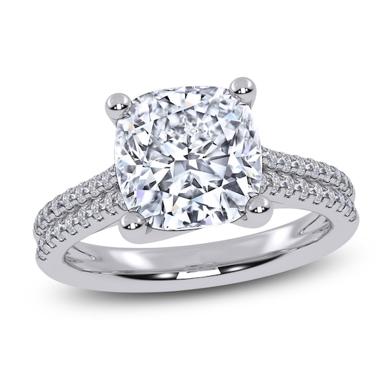 Cushion-Cut Lab-Grown Diamond Engagement Ring 3-1/4 ct tw 14K White Gold