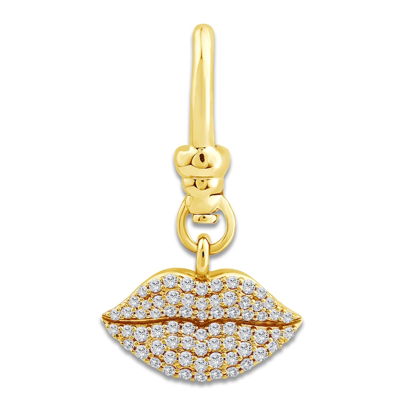 Main Image 1 of Charm'd by Lulu Frost Diamond Lips Charm 1/5 ct tw 10K Yellow Gold