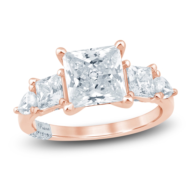 Main Image 1 of Pnina Tornai Princess-Cut & Pear-Shaped Lab-Grown Diamond Five-Stone Engagement Ring 3-7/8 ct tw 14K Rose Gold