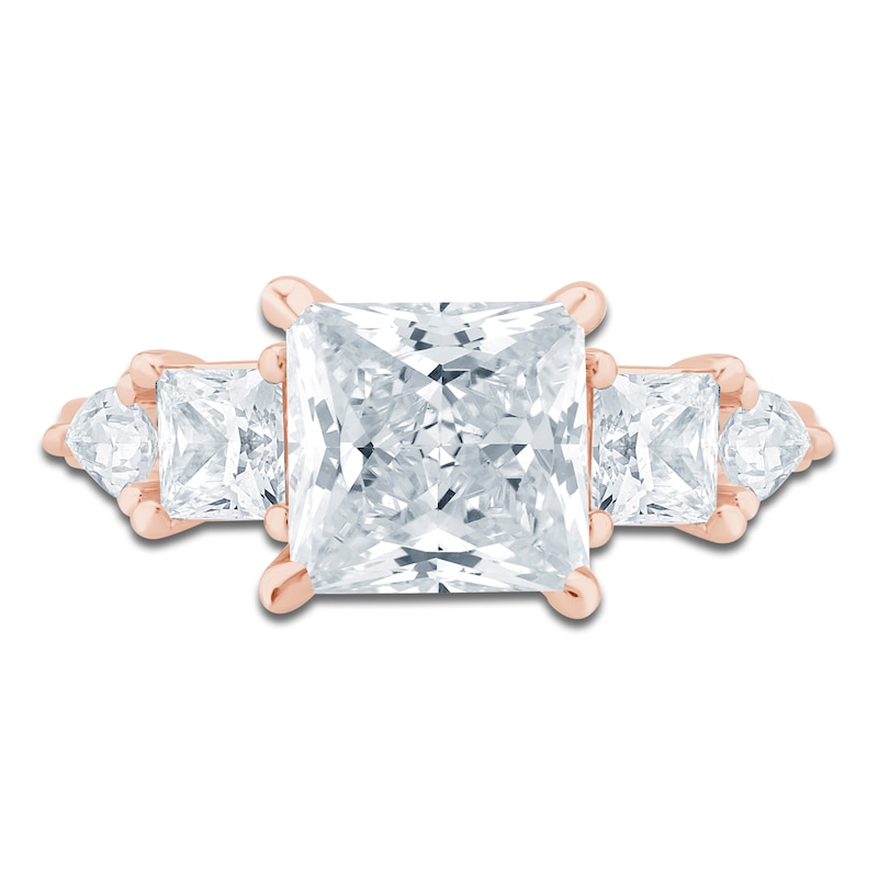 Main Image 3 of Pnina Tornai Princess-Cut & Pear-Shaped Lab-Grown Diamond Five-Stone Engagement Ring 3-7/8 ct tw 14K Rose Gold