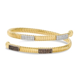 Le Vian Diamond Ribbed Flex Bangle Bracelet 1-1/8 ct tw 14K Honey Gold