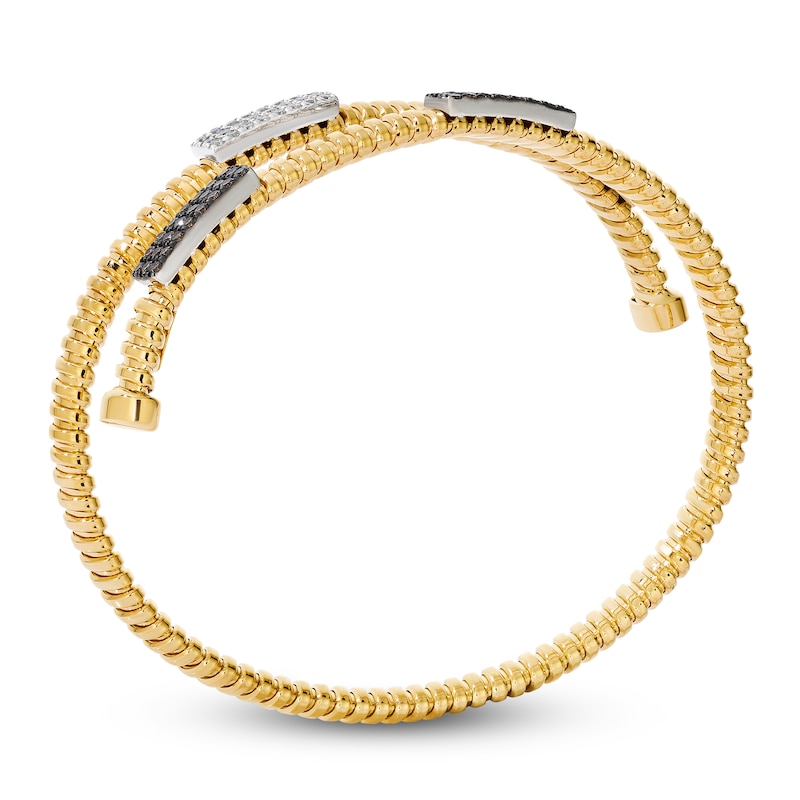 Main Image 2 of Le Vian Diamond Ribbed Flex Bangle Bracelet 1-1/8 ct tw 14K Honey Gold