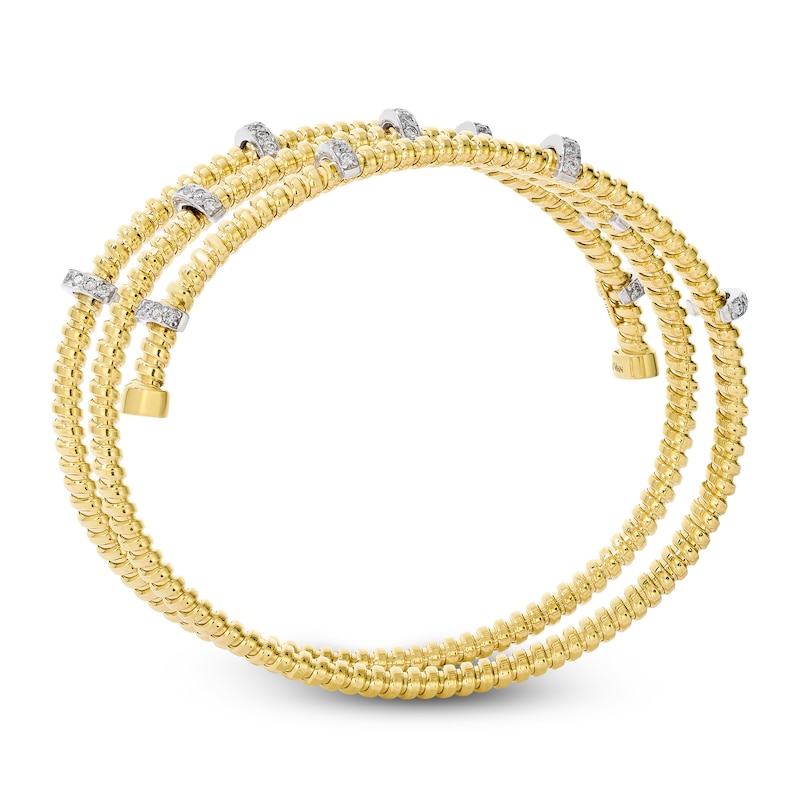 Main Image 2 of Le Vian Diamond Ribbed Flex Bangle Bracelet 7/8 ct tw 14K Honey Gold