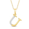Thumbnail Image 1 of Diamond Initial U Necklace 1/20 ct tw 10K Yellow Gold 18"
