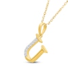 Thumbnail Image 2 of Diamond Initial U Necklace 1/20 ct tw 10K Yellow Gold 18"