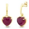 Thumbnail Image 2 of Charm'd by Lulu Frost Heart-Shaped Natural Ruby Drop Earrings 10K Yellow Gold