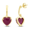 Thumbnail Image 3 of Charm'd by Lulu Frost Heart-Shaped Natural Ruby Drop Earrings 10K Yellow Gold