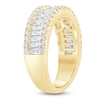 Thumbnail Image 2 of Baguette & Round-Cut Lab-Grown Diamond Anniversary Ring 1-1/2 ct tw 14K Yellow Gold
