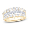 Thumbnail Image 1 of Brilliant Moments Baguette & Round-Cut Diamond Three-Row Anniversary Ring 2 ct tw 14K Yellow Gold