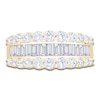 Thumbnail Image 3 of Brilliant Moments Baguette & Round-Cut Diamond Three-Row Anniversary Ring 2 ct tw 14K Yellow Gold