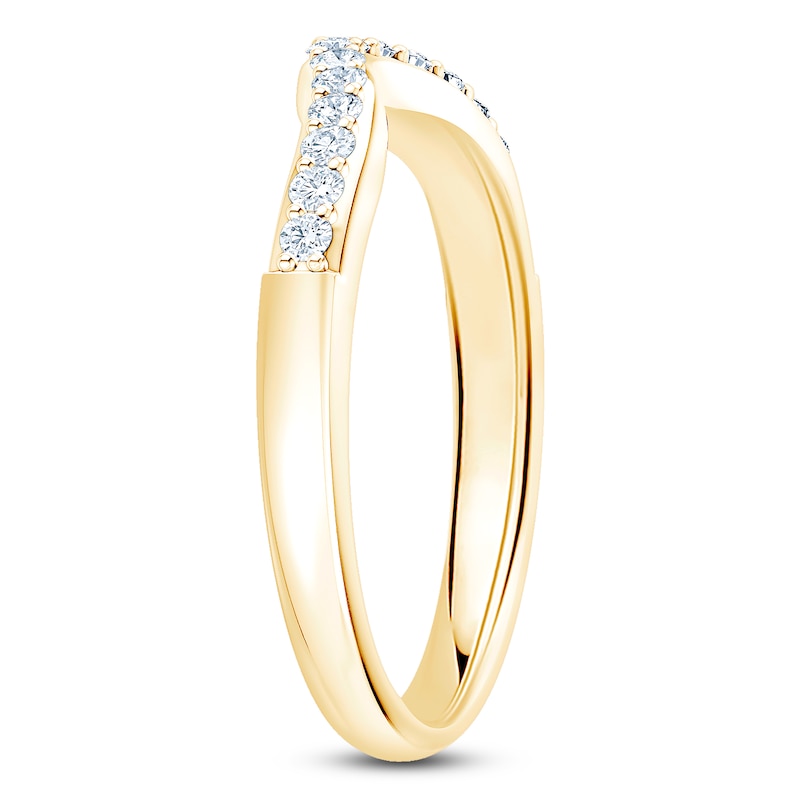 Main Image 2 of Certified Diamond Contour Anniversary Ring 1/4 ct tw 14K Yellow Gold
