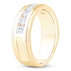 Thumbnail Image 2 of Men's Certified Diamond Channel Wedding Band 1 ct tw 14K Yellow Gold