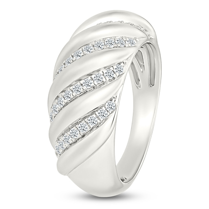 Main Image 2 of Diamond Twist Domed Fashion Ring 1/4 ct tw Sterling Silver