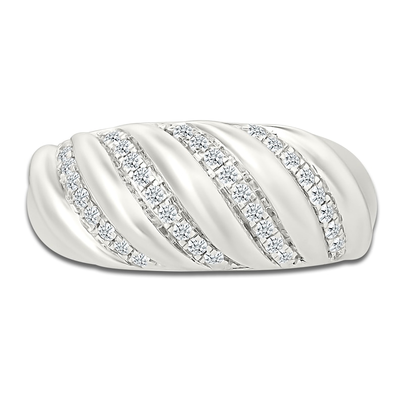 Main Image 3 of Diamond Twist Domed Fashion Ring 1/4 ct tw Sterling Silver