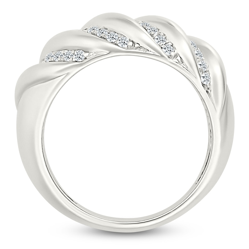 Main Image 4 of Diamond Twist Domed Fashion Ring 1/4 ct tw Sterling Silver