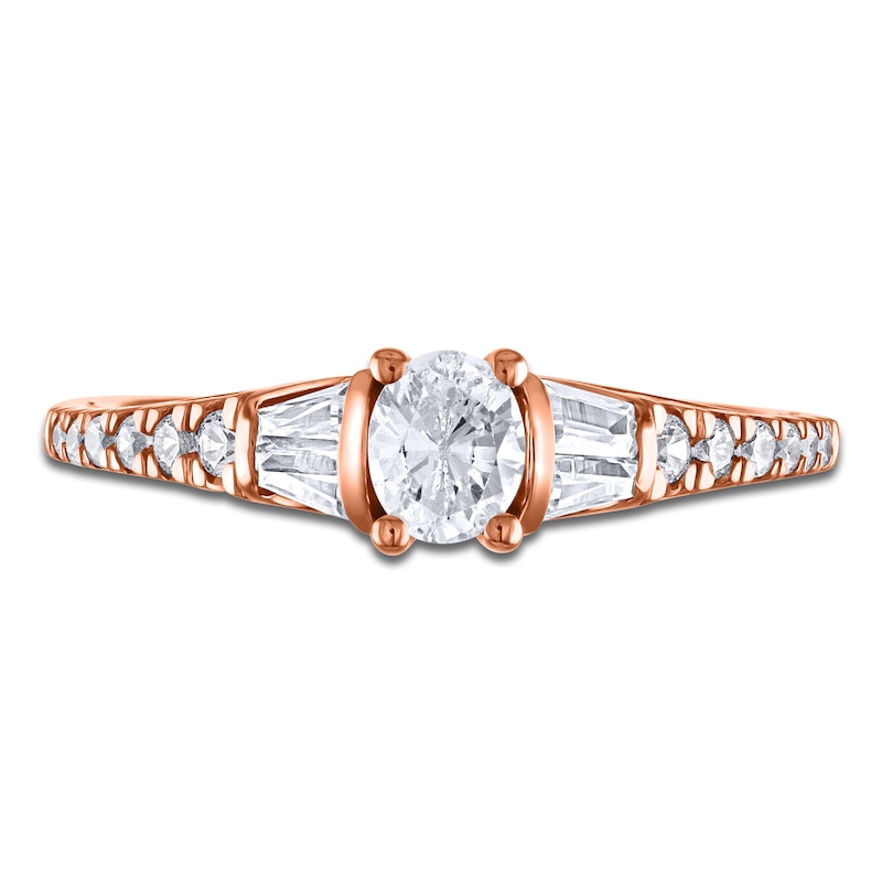 Main Image 3 of Brilliant Moments Oval-Cut Diamond Engagement Ring 7/8 ct tw 14K Rose Gold