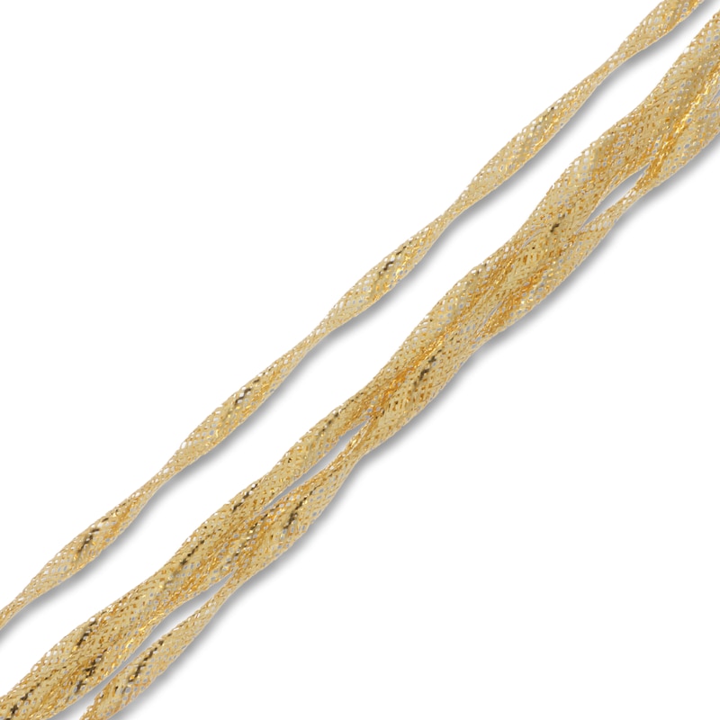 Main Image 3 of Italia D'Oro Layered Mesh Bracelet Solid 14K Yellow Gold 7.5"