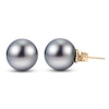 Thumbnail Image 1 of Tahitian Cultured Pearl Stud Earrings 14K Yellow Gold 8-9mm