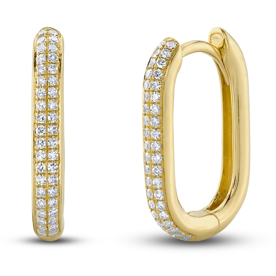 Shy Creation Diamond Hoop Earrings 1/6 ct tw Round 14K Yellow Gold SC55023239H0.65