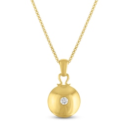 Diamond Circle Necklace 1/15 ct tw 14K Yellow Gold 18"