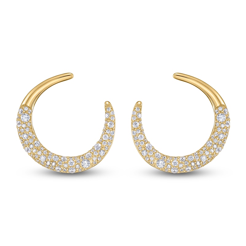 Main Image 1 of Diamond Pavé Open Circle Earrings 1 ct tw 14K Yellow Gold