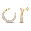 Thumbnail Image 3 of Diamond Pavé Open Circle Earrings 1 ct tw 14K Yellow Gold