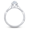 Thumbnail Image 2 of Brilliant Moments Certified Oval-Cut Diamond Halo Twist Shank Engagement Ring 1/2 ct tw 14K White Gold