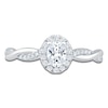 Thumbnail Image 3 of Brilliant Moments Certified Oval-Cut Diamond Halo Twist Shank Engagement Ring 1/2 ct tw 14K White Gold