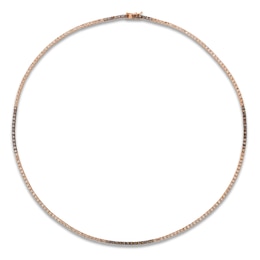 Le Vian Chocolate Ombré Diamond Tennis Necklace 4-1/4 ct tw 14K Strawberry Gold 17.75"