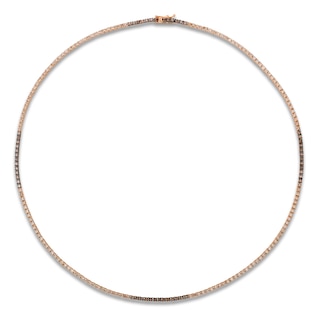 Le Vian Chocolate Ombré Diamond Tennis Necklace 4-1/4 ct tw 14K Strawberry Gold 17.75"