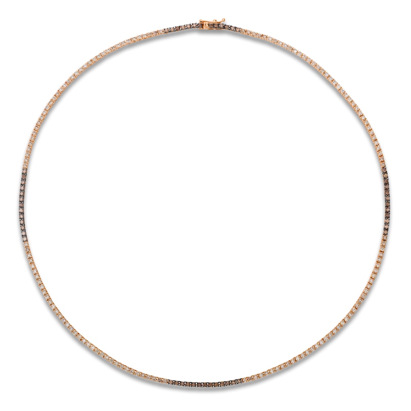 Main Image 1 of Le Vian Chocolate Ombré Diamond Tennis Necklace 4-1/4 ct tw 14K Strawberry Gold 17.75"