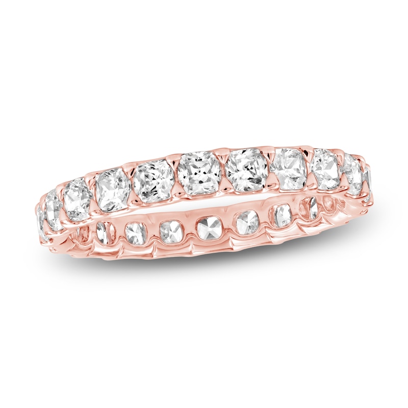 Main Image 1 of Cushion-Cut Lab-Grown Diamond Eternity Band 1-5/8 to 2 ct tw 14K Rose Gold