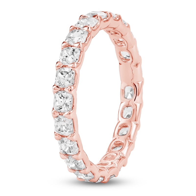Main Image 2 of Cushion-Cut Lab-Grown Diamond Eternity Band 1-5/8 to 2 ct tw 14K Rose Gold