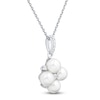 Thumbnail Image 2 of Cultured Pearl & White Lab-Created Sapphire Cluster Necklace Sterling Silver 18"