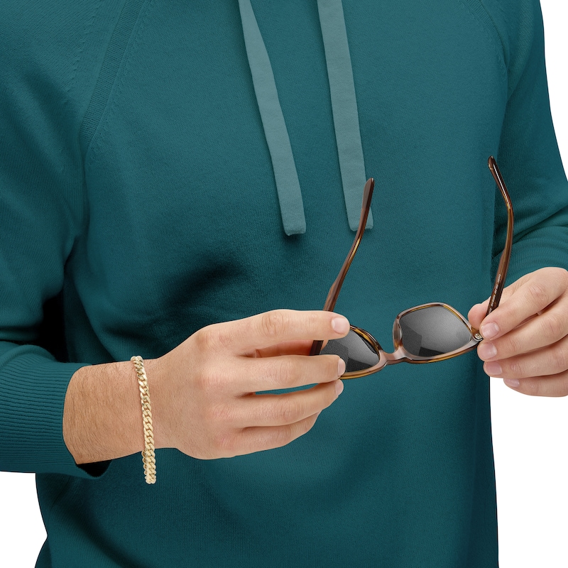 Main Image 4 of Cuban Curb Chain Bracelet 6.4mm Solid 14K Yellow Gold 8.5"