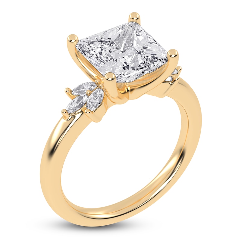 Main Image 2 of Princess-Cut Lab-Grown Diamond Engagement Ring 3-1/6 ct tw 14K Yellow Gold