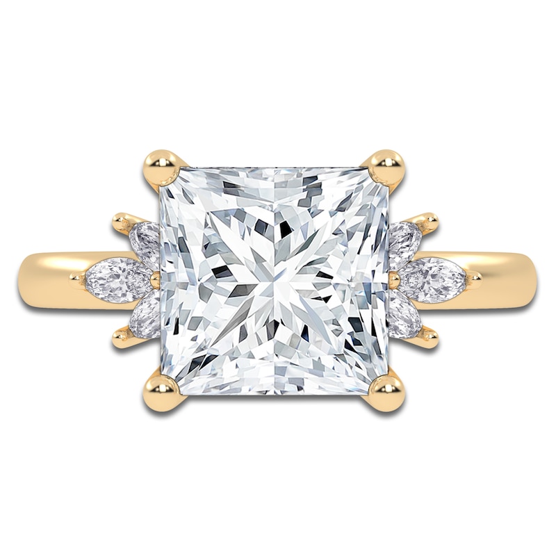 Main Image 3 of Princess-Cut Lab-Grown Diamond Engagement Ring 3-1/6 ct tw 14K Yellow Gold