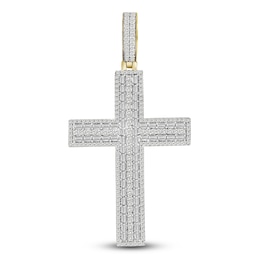 Men's Diamond Charm 2 ct tw Round/Baguette 10K Yellow Gold