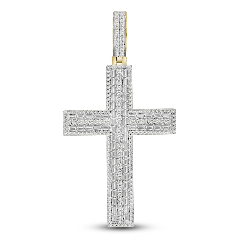 Main Image 1 of Men's Diamond Charm 2 ct tw Round/Baguette 10K Yellow Gold