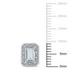 Thumbnail Image 2 of Emerald-Cut Natural Aquamarine & Diamond Halo Stud Earrings 1/15 ct tw 10K White Gold