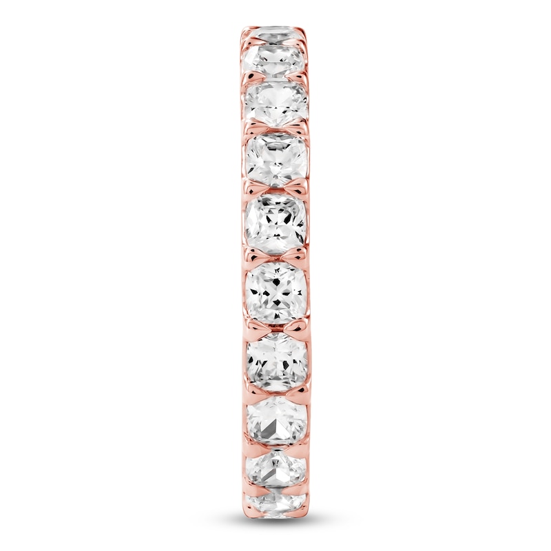 Main Image 3 of Cushion-Cut Lab-Grown Diamond Eternity Band 1-5/8 to 2 ct tw 14K Rose Gold