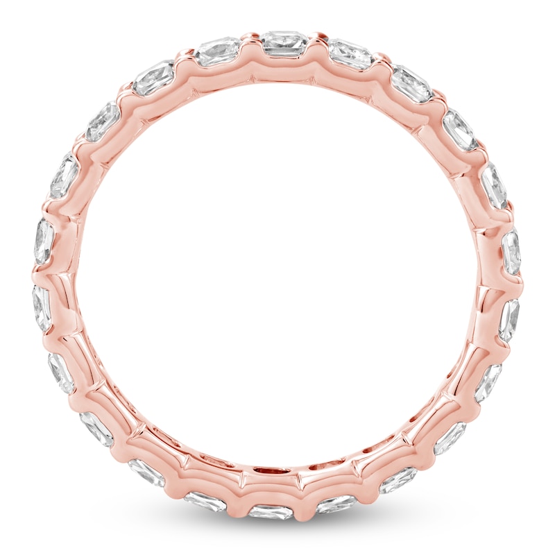 Main Image 4 of Cushion-Cut Lab-Grown Diamond Eternity Band 1-5/8 to 2 ct tw 14K Rose Gold
