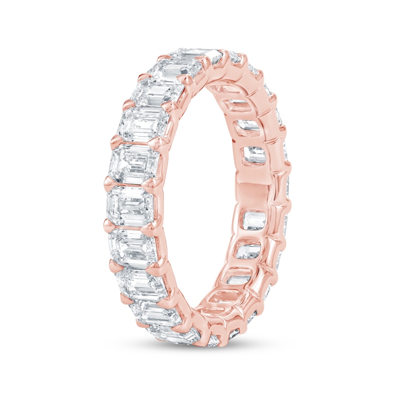 Main Image 2 of Emerald-Cut Lab-Grown Diamond Eternity Band 3-5/8 to 4-5/8 ct tw 14K Rose Gold