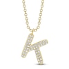 Thumbnail Image 1 of Shy Creation Bubble "K" Diamond Initial Necklace 1/10 ct tw 14K Yellow Gold 18" SC55028332-K