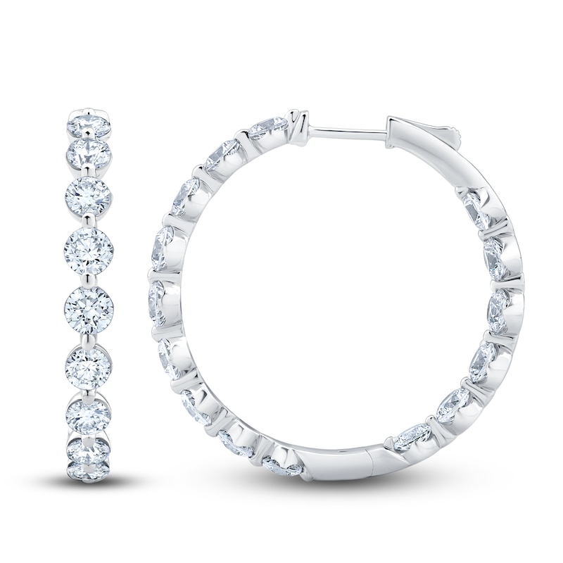 Main Image 1 of Jared Signature Collection Lab-Grown Diamond Inside-Out Hoop Earrings 5 ct tw 14K White Gold