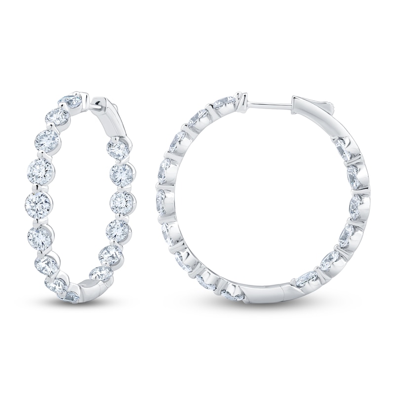 Main Image 3 of Jared Signature Collection Lab-Grown Diamond Inside-Out Hoop Earrings 5 ct tw 14K White Gold
